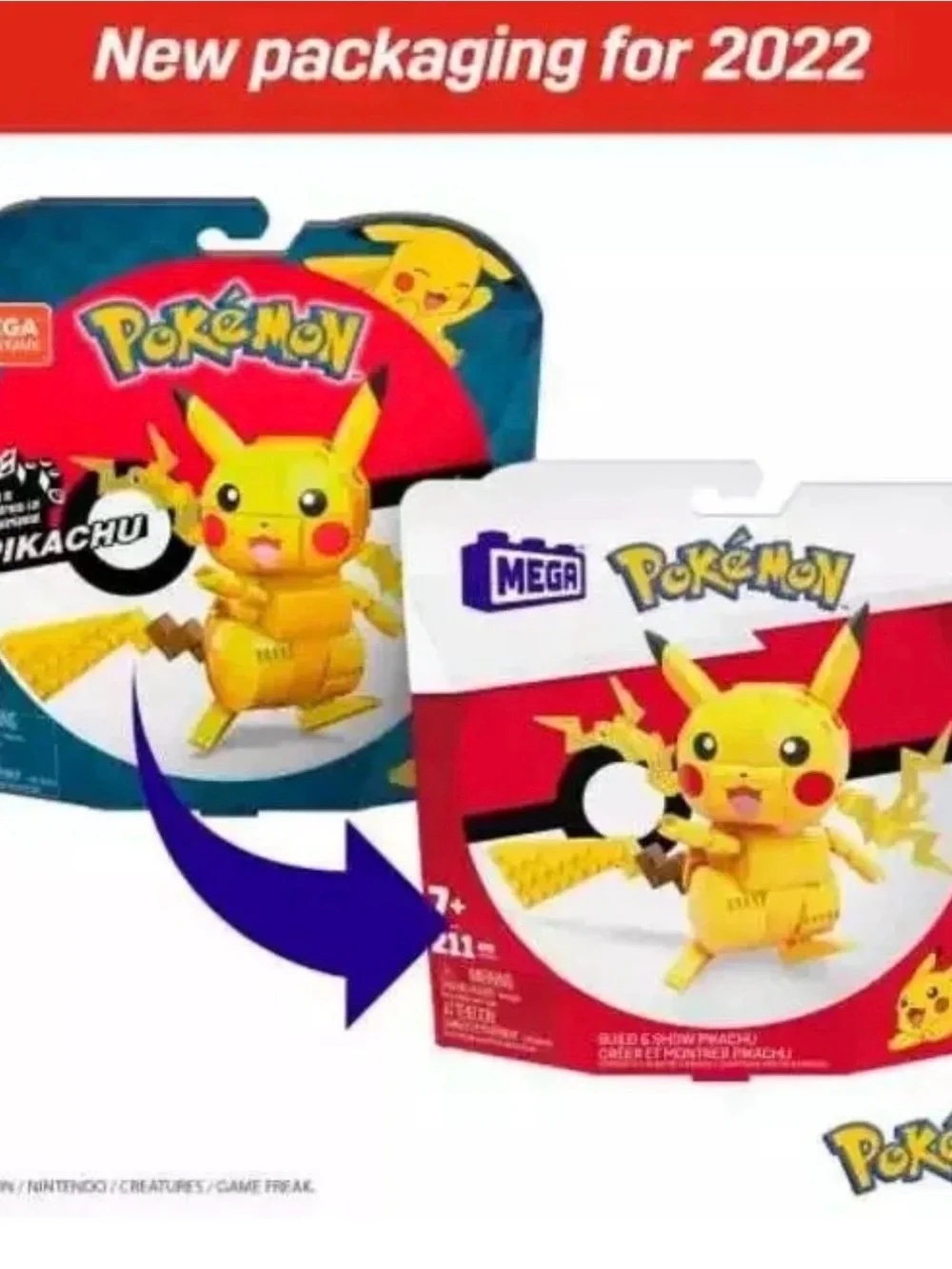 MEGA Pokémon Build & Show Pikachu Poseable Building Set 211pc GMD31
